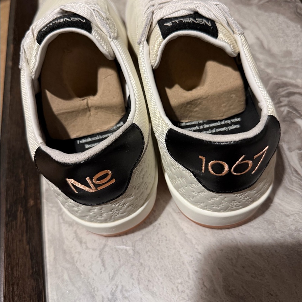Stylish White and Black Sneakers